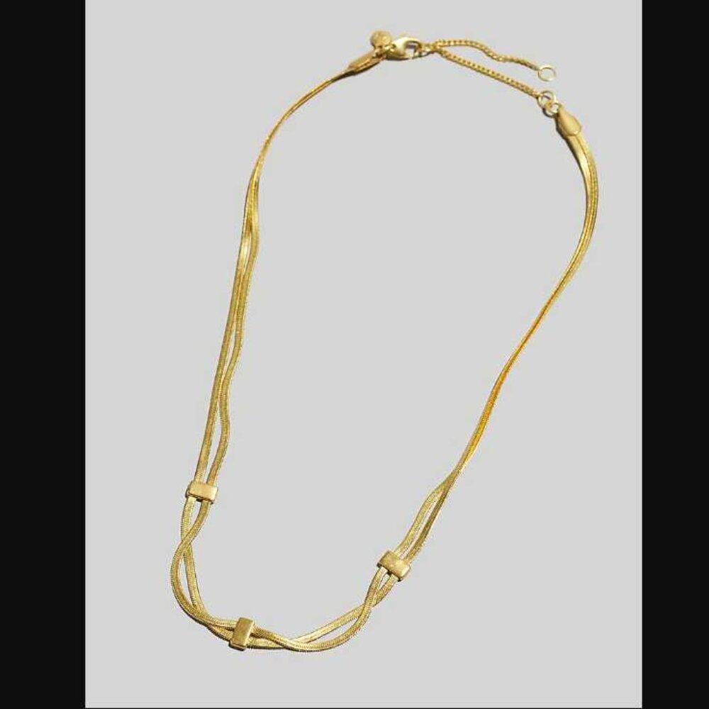 New Madewell double herringbone gold chain necklace